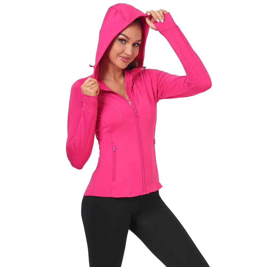Women's Zip Jacket Hooded Running Sportswear