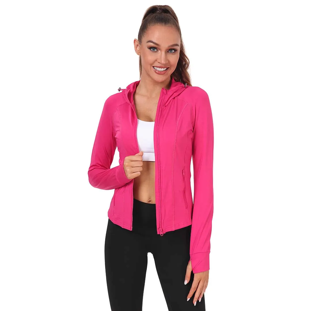 Women's Zip Jacket Hooded Running Sportswear