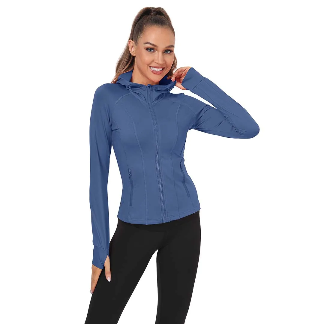 Women's Zip Jacket Hooded Running Sportswear