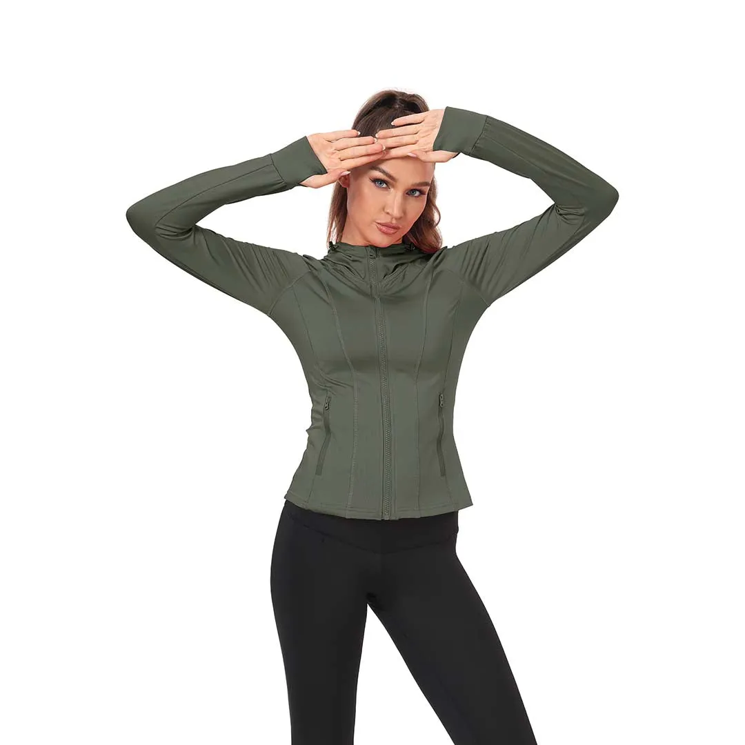 Women's Zip Jacket Hooded Running Sportswear
