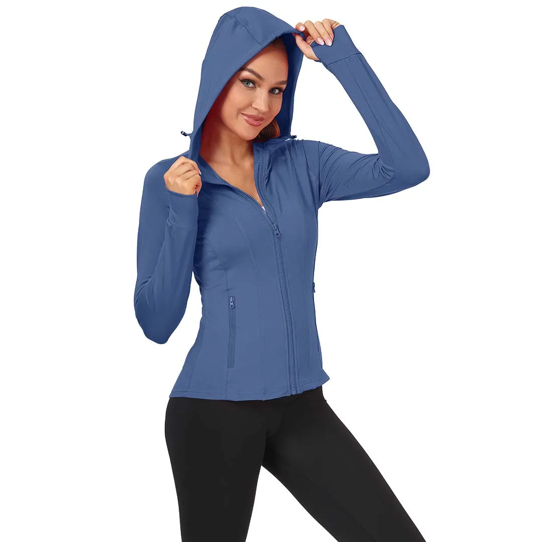 Women's Zip Jacket Hooded Running Sportswear