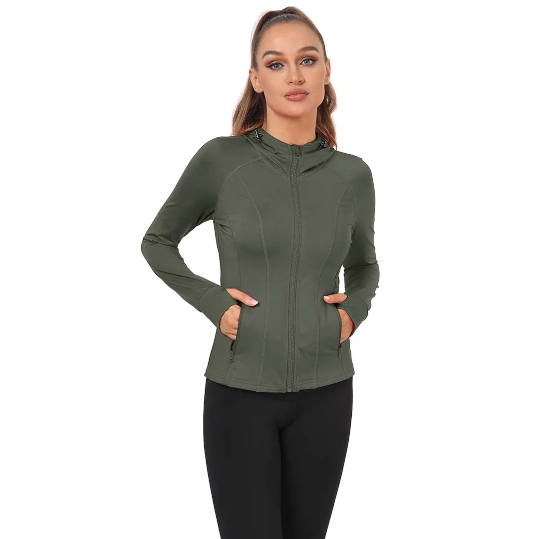 Women's Zip Jacket Hooded Running Sportswear
