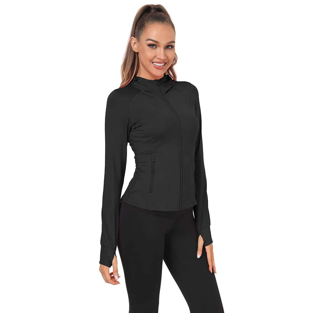 Women's Zip Jacket Hooded Running Sportswear