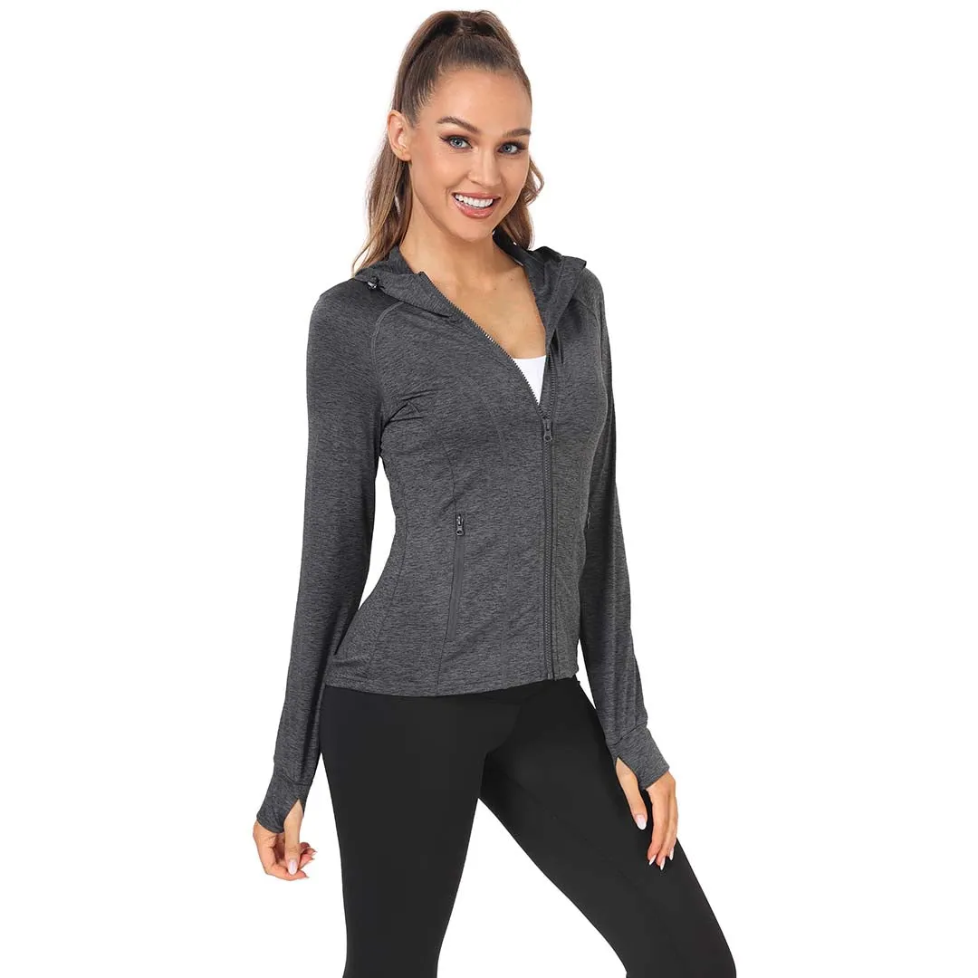 Women's Zip Jacket Hooded Running Sportswear