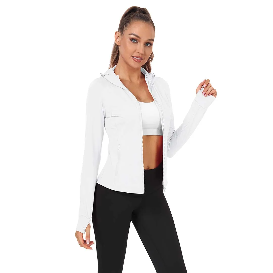 Women's Zip Jacket Hooded Running Sportswear