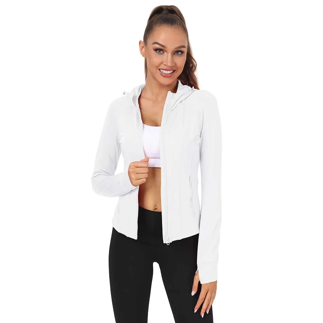 Women's Zip Jacket Hooded Running Sportswear