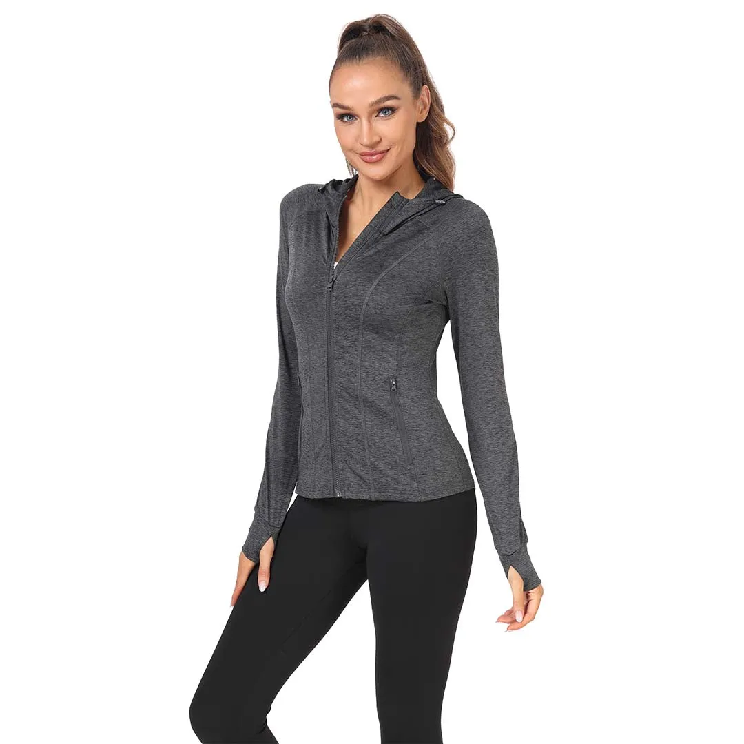 Women's Zip Jacket Hooded Running Sportswear