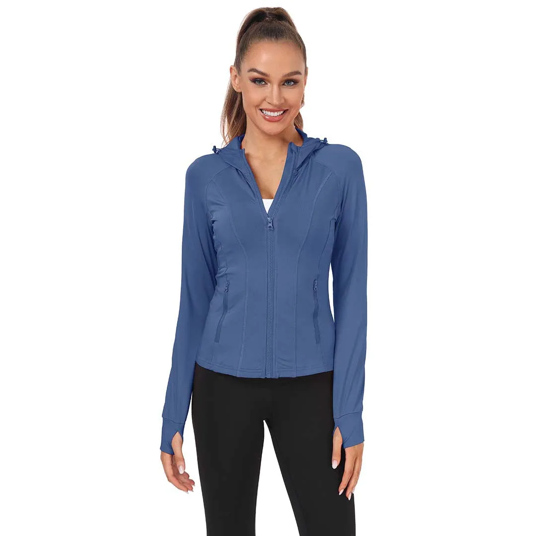 Women's Zip Jacket Hooded Running Sportswear