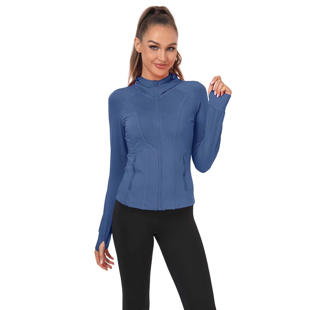 Women's Zip Jacket Hooded Running Sportswear