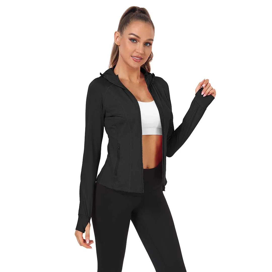 Women's Zip Jacket Hooded Running Sportswear