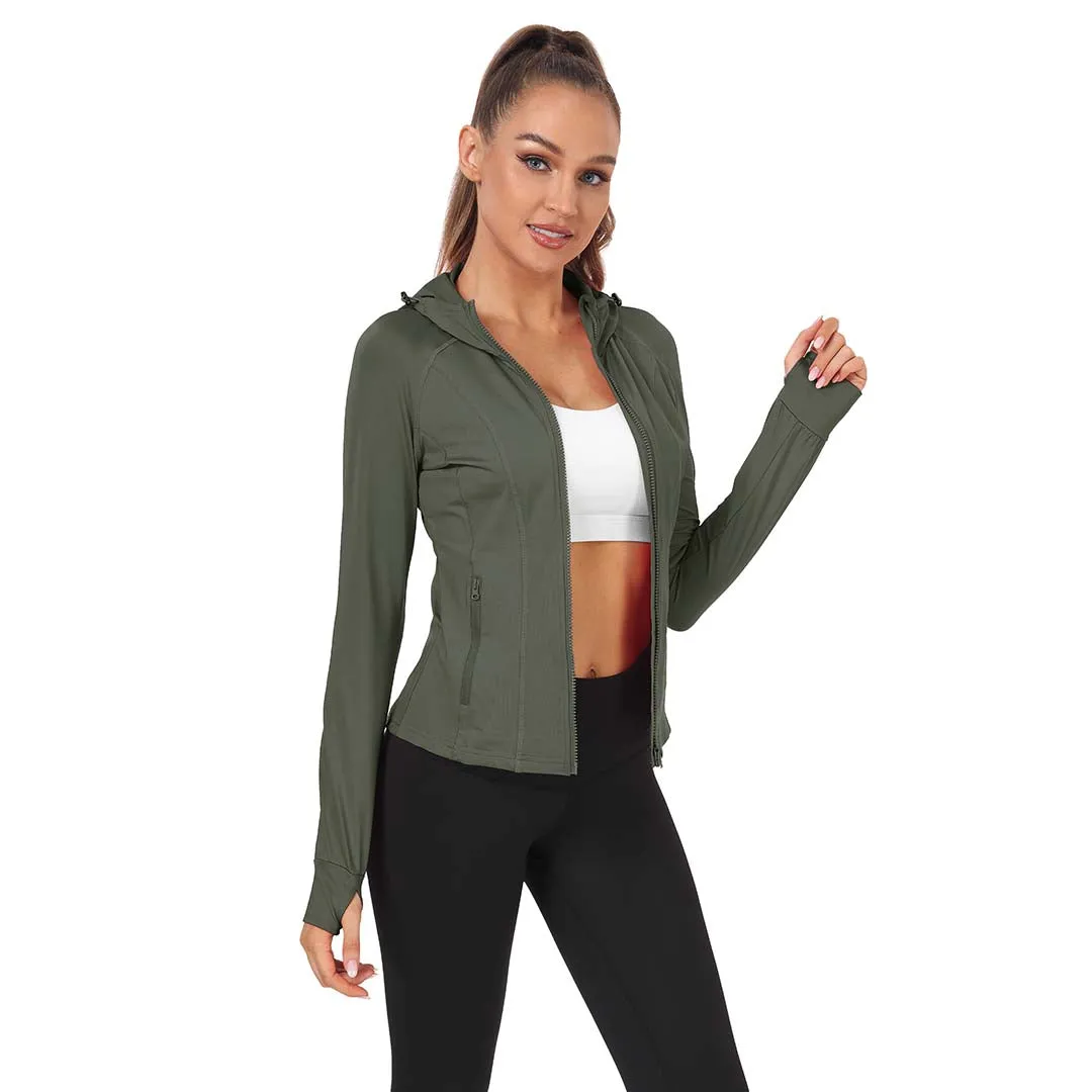 Women's Zip Jacket Hooded Running Sportswear