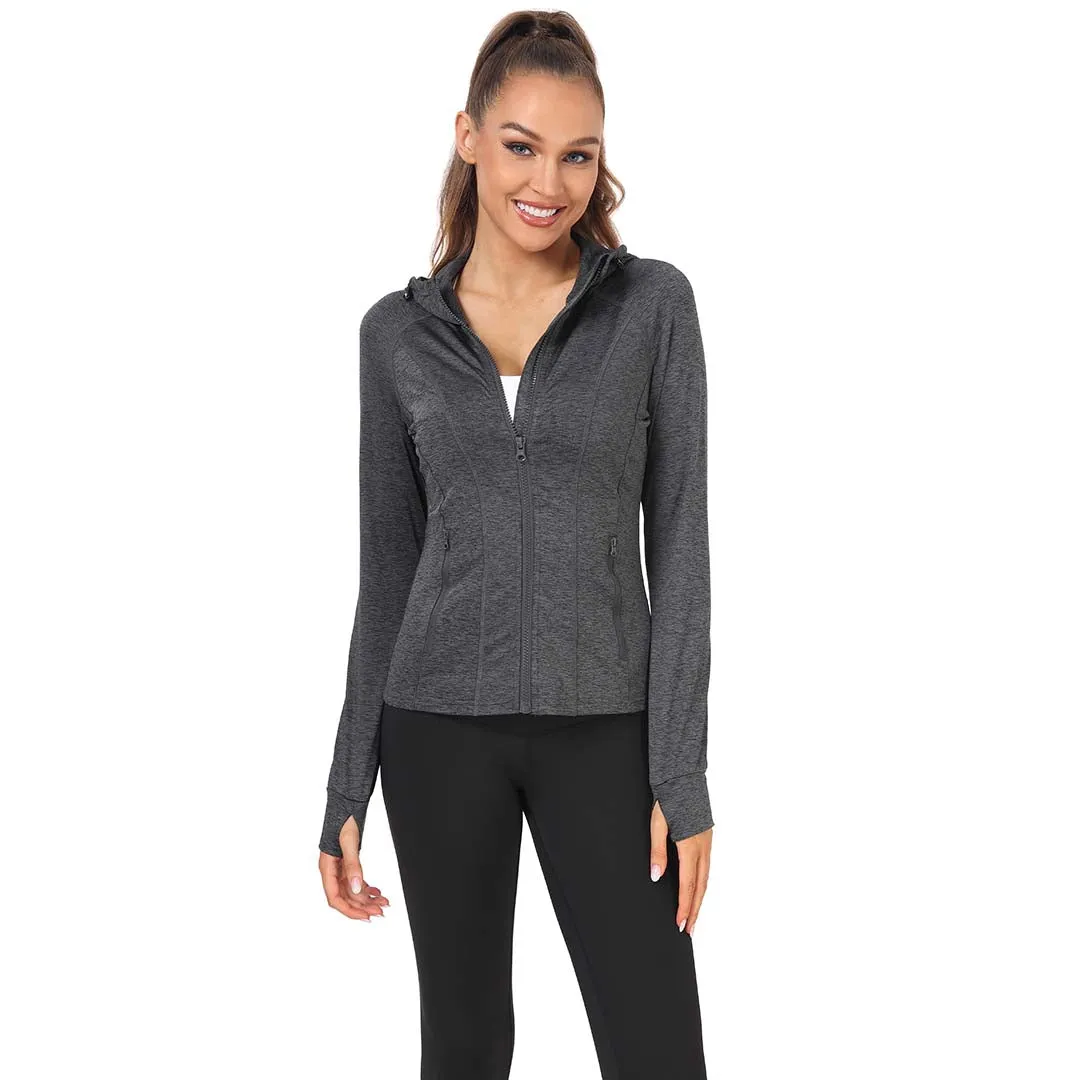 Women's Zip Jacket Hooded Running Sportswear