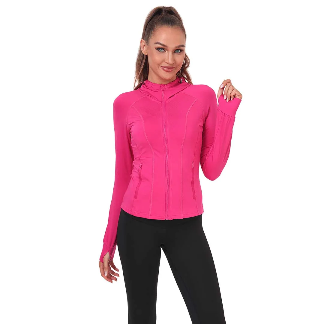 Women's Zip Jacket Hooded Running Sportswear