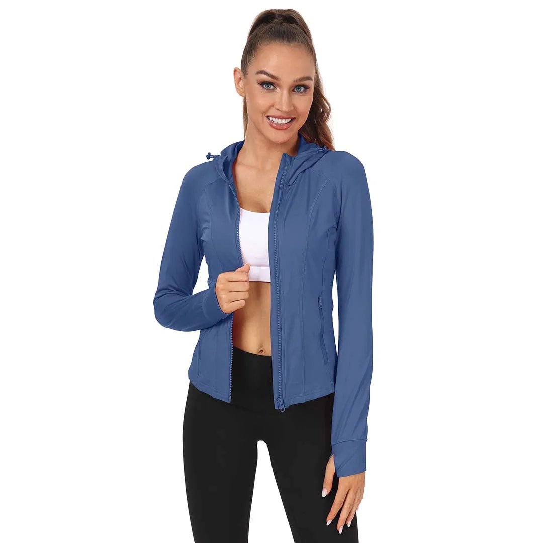 Women's Zip Jacket Hooded Running Sportswear