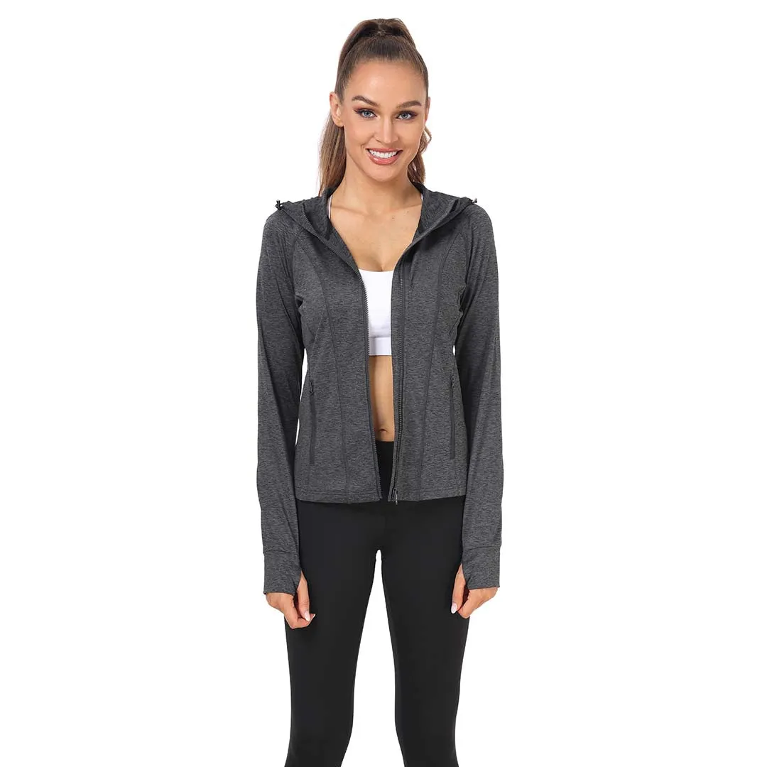 Women's Zip Jacket Hooded Running Sportswear