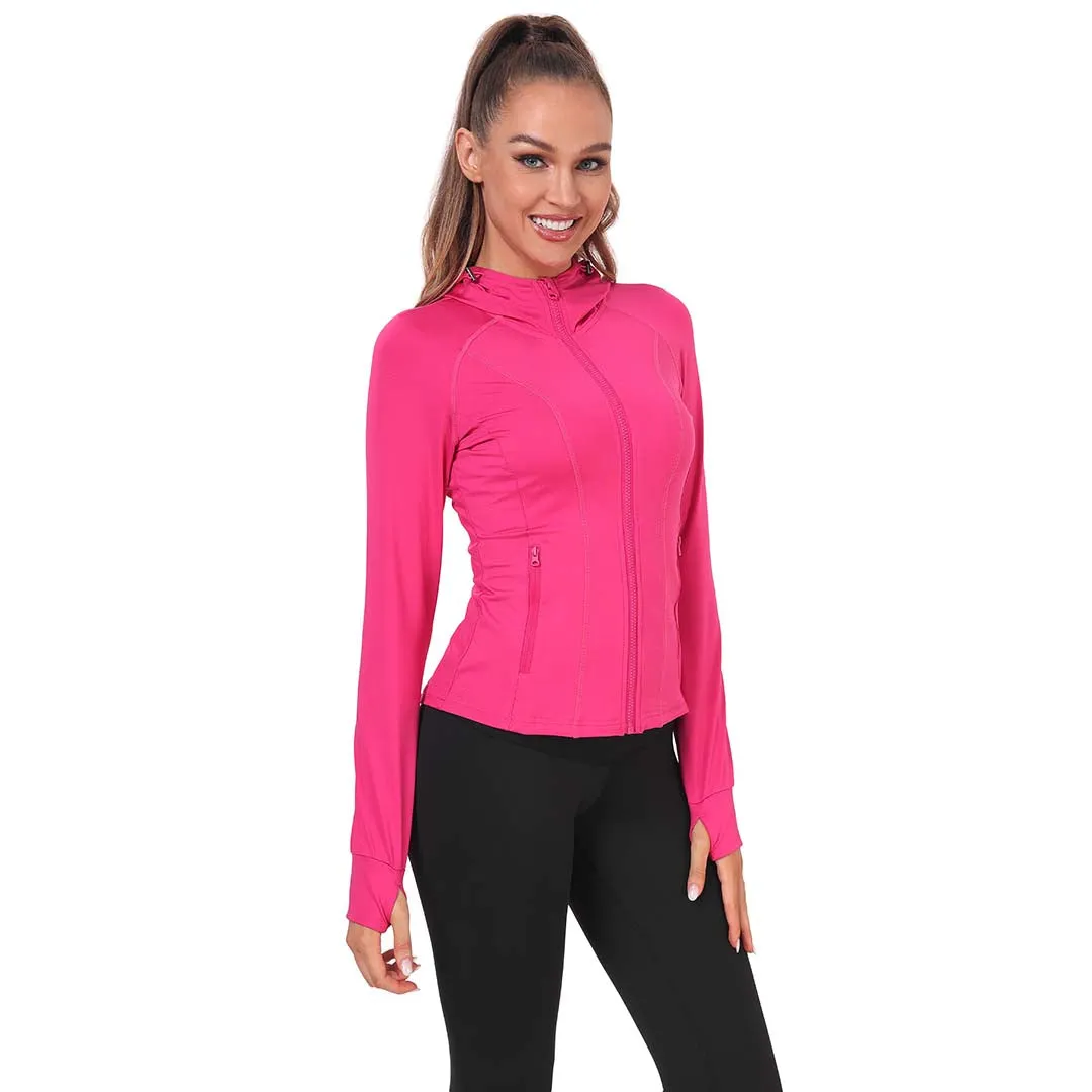 Women's Zip Jacket Hooded Running Sportswear