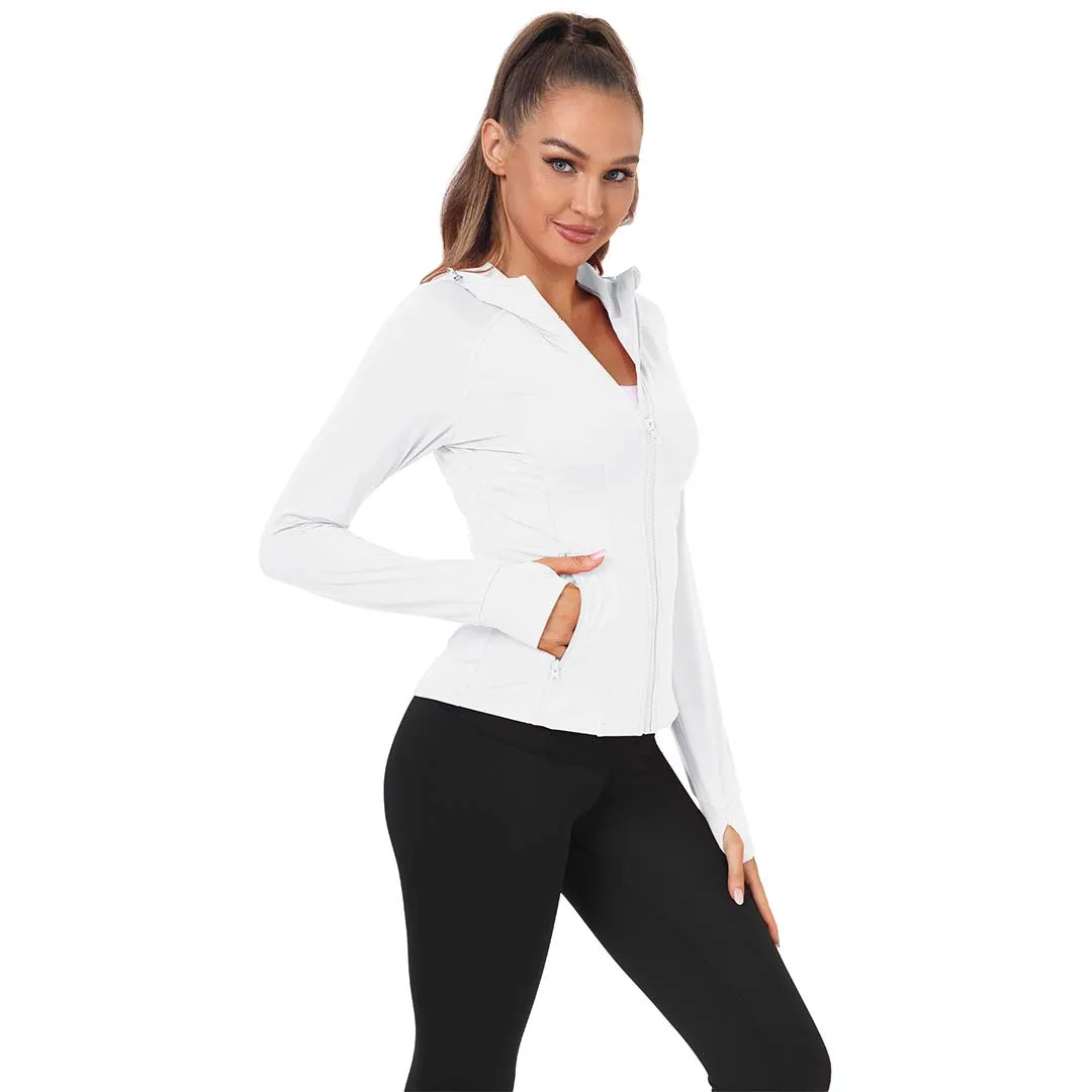 Women's Zip Jacket Hooded Running Sportswear