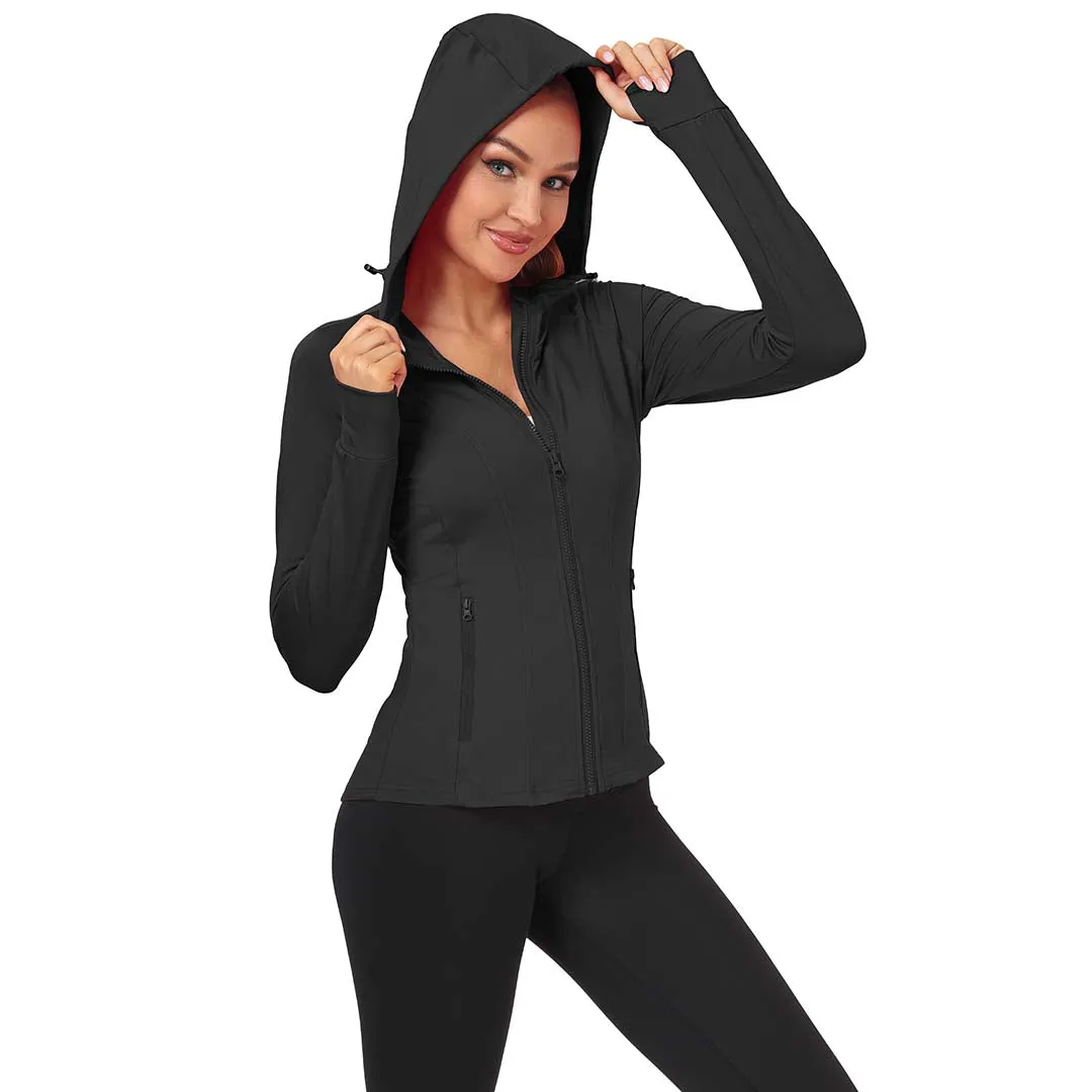 Women's Zip Jacket Hooded Running Sportswear