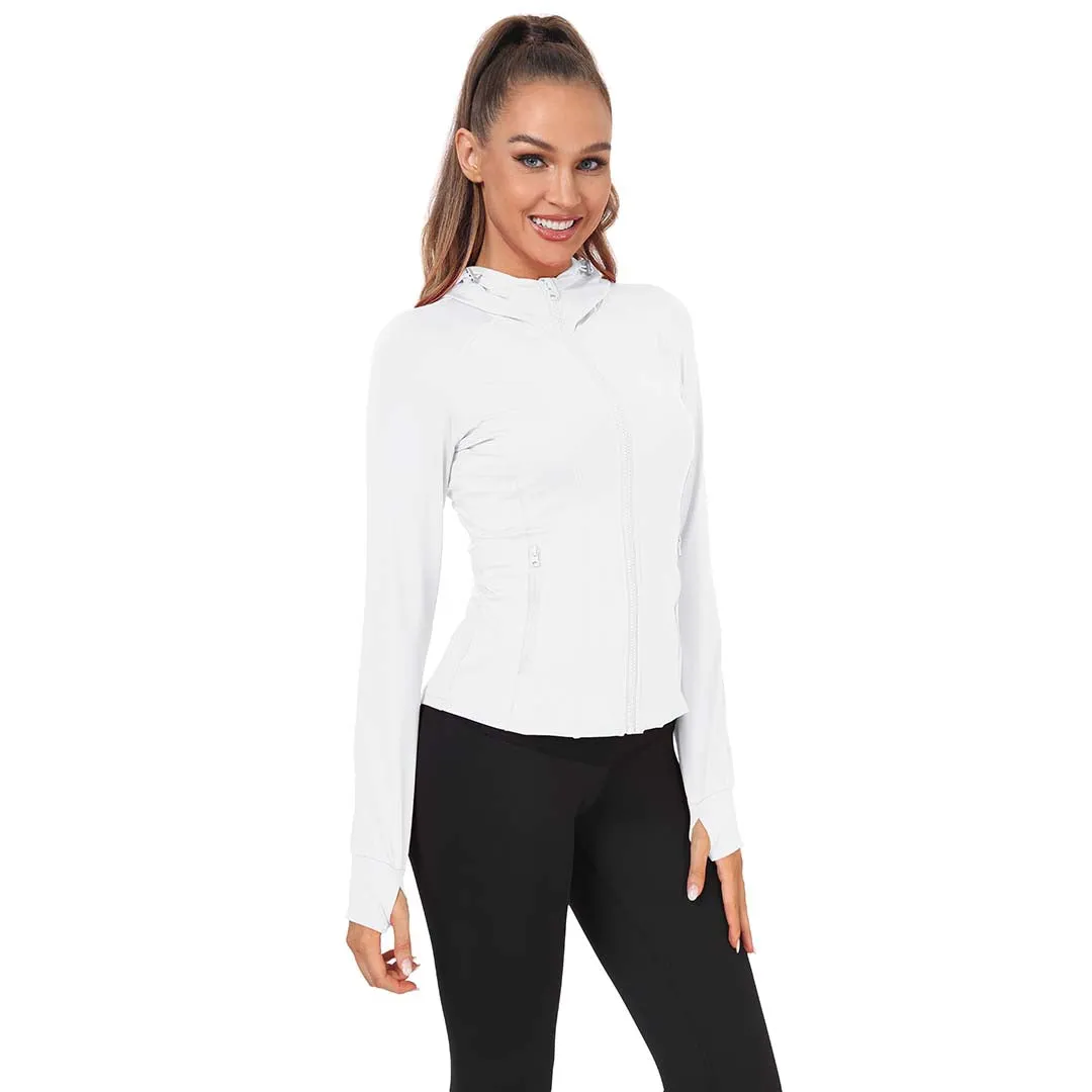 Women's Zip Jacket Hooded Running Sportswear