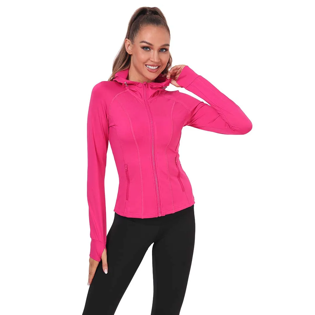 Women's Zip Jacket Hooded Running Sportswear