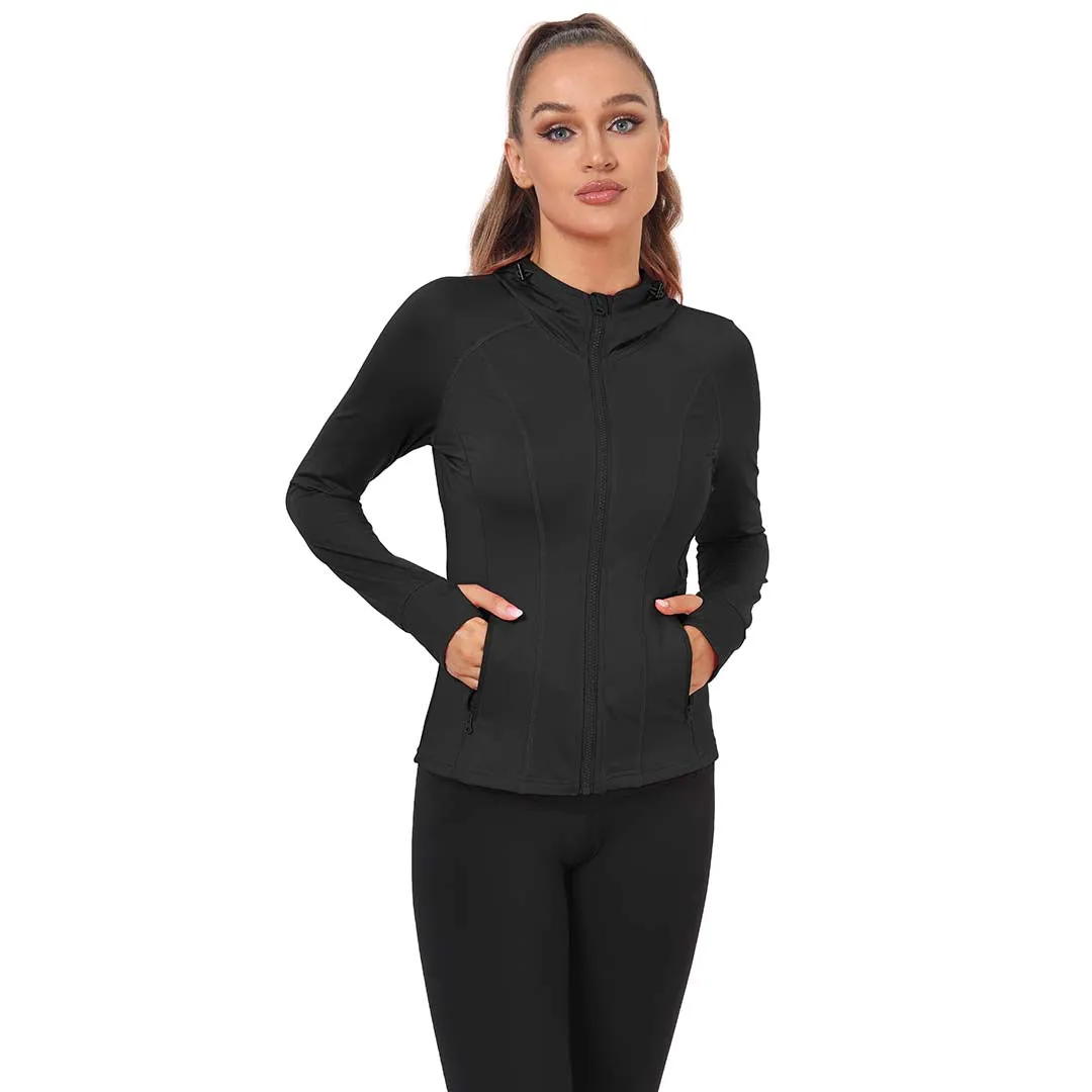 Women's Zip Jacket Hooded Running Sportswear