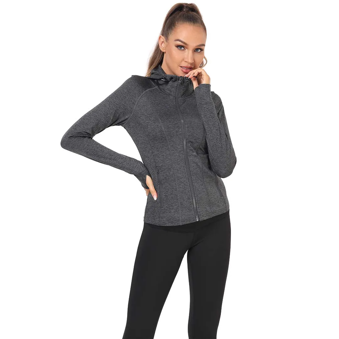 Women's Zip Jacket Hooded Running Sportswear