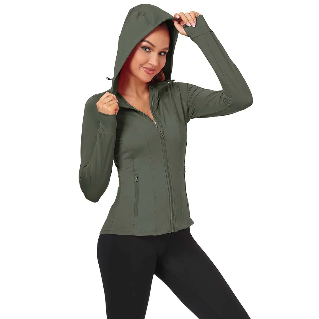 Women's Zip Jacket Hooded Running Sportswear